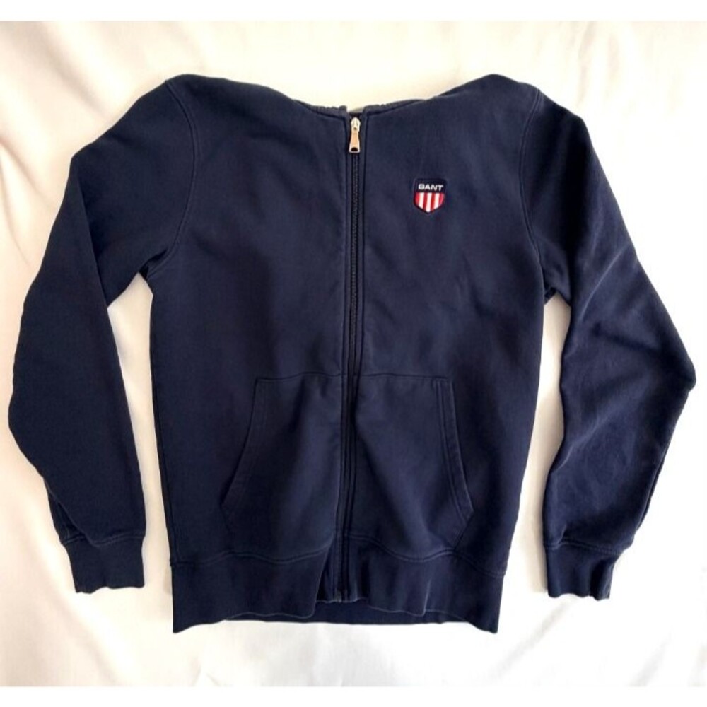 GANT Navy Blue Full Zip Shield Logo Hoodie Size XL